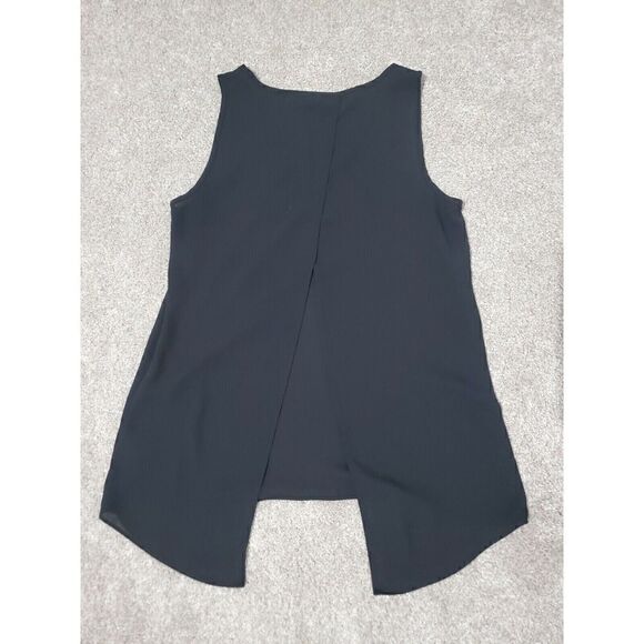 Express Women's Chiffon Split Back Tank Top Camisole Shirt Black Size S - Picture 2 of 2
